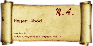 Meyer Abod névjegykártya